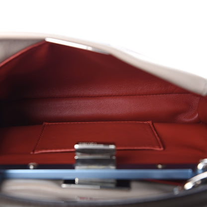 Fendi Nappa Colorblock Mini Peekaboo Iconic Satchel Grigio Polvere Carbone Bloody Mary 6 of 10