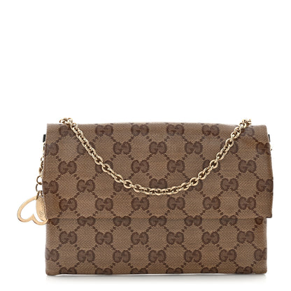 Gucci Crystal Monogram Wallet On Chain Beige Dark Brown 1 of 11