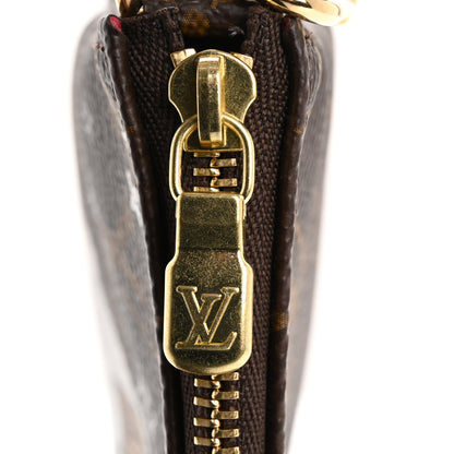 Louis Vuitton Monogram 2019 Christmas Animation Mini Courchevel Pochette Accessories Fuchsia 8 of 11