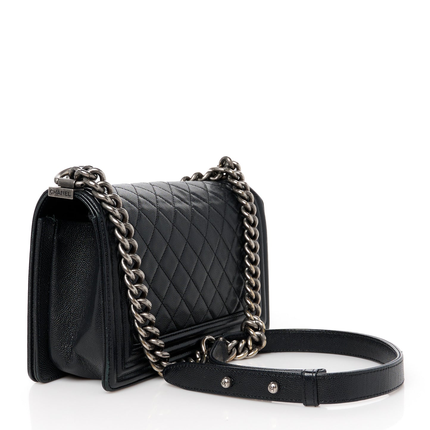 Caviar Quilted Medium Boy Flap Black