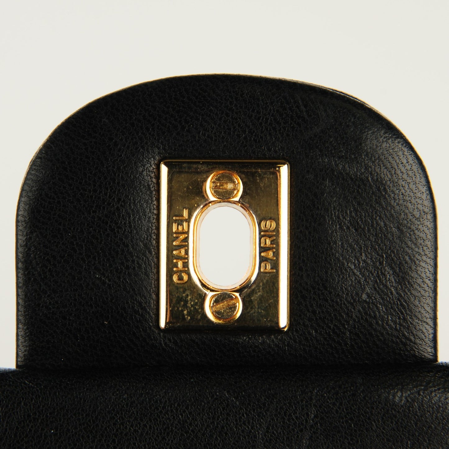 Lambskin Quilted Medium Double Flap Black