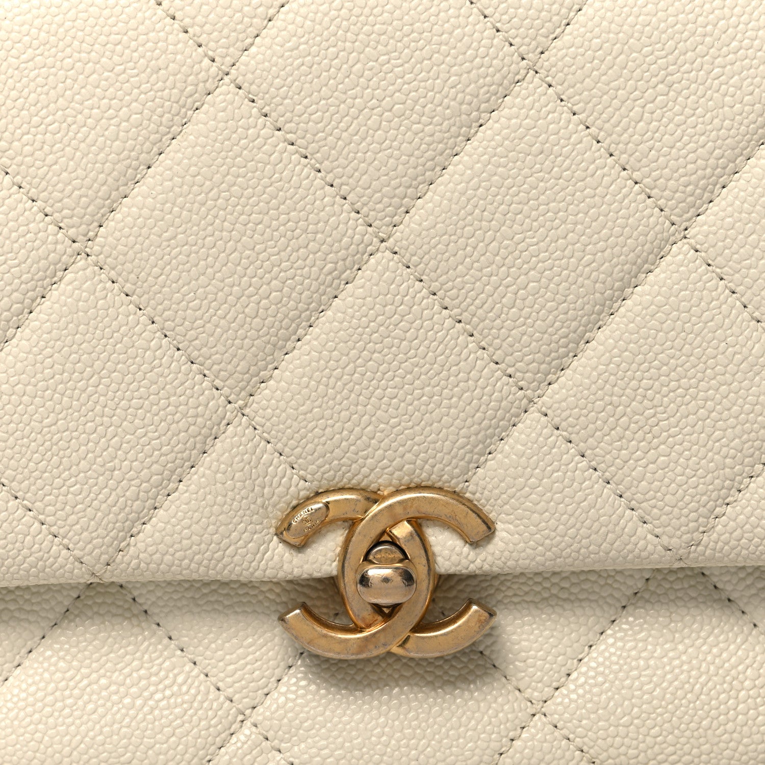 Chanel Shiny Caviar Quilted Small Chain Melody Flap White 8 of 14