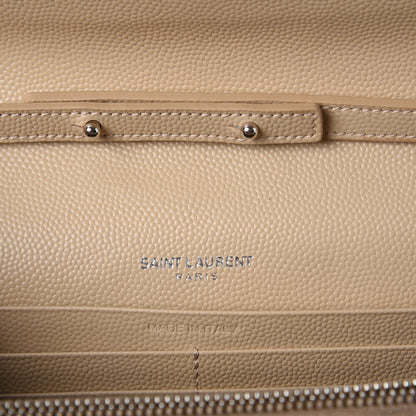 Saint Laurent Grain De Poudre Matelasse Chevron Monogram Chain Wallet Nude Powder 6 of 9