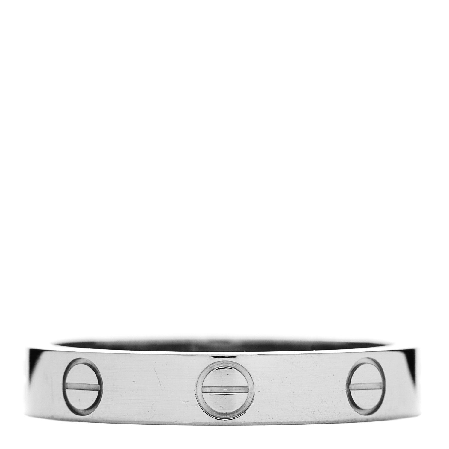 Cartier 18K White Gold 3.5mm LOVE Wedding Band Ring 55 7.25 3 of 4