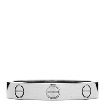 Cartier 18K White Gold 3.5mm LOVE Wedding Band Ring 55 7.25 3 of 4