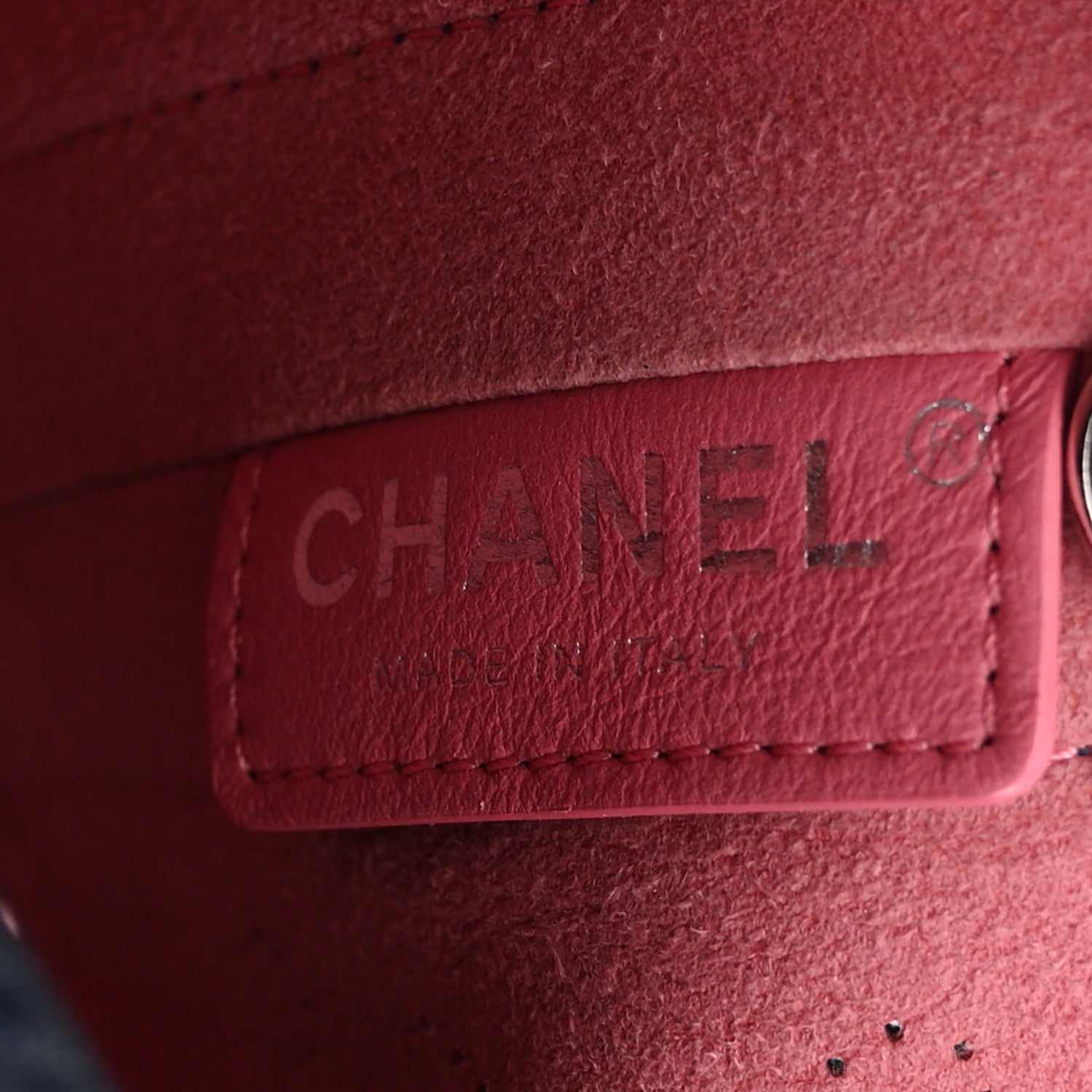 Chanel Calfskin Tweed Small Logo Eyelets Shopping Tote Navy Blue 6 of 12