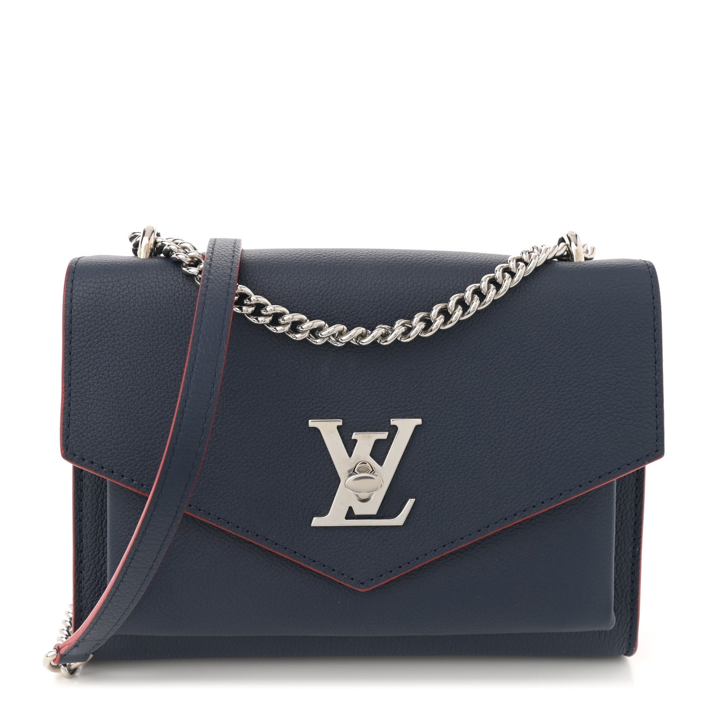 Soft Calfskin Mylockme Chain Bag BB Marine Rouge