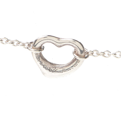 Tiffany Sterling Silver Pearl Elsa Peretti Open Heart Station Necklace 4 of 5