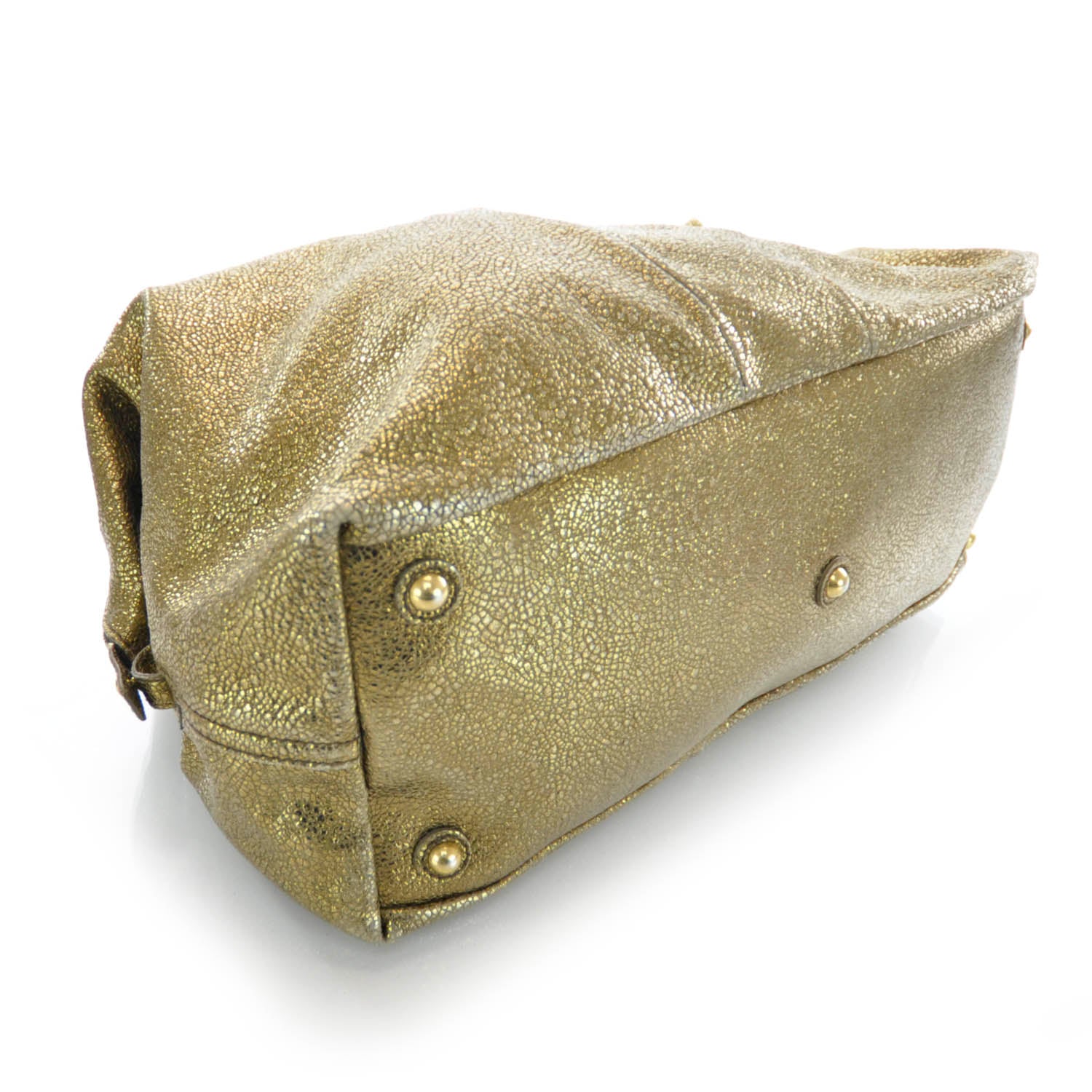 Saint Laurent Volcano Crackled Leather Easy Sac Gold 4 of 8