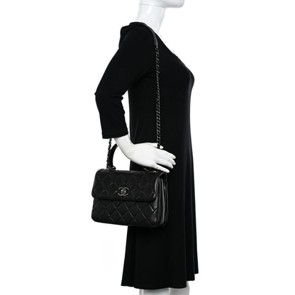 Chanel Lambskin Quilted Small Trendy CC Dual Handle Flap Bag Black 2 of 17