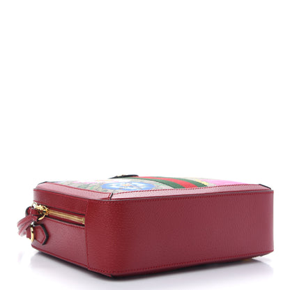 Gucci GG Supreme Monogram Flora Web Small Ophidia Top Handle Shoulder Bag Hibiscus Red 4 of 9