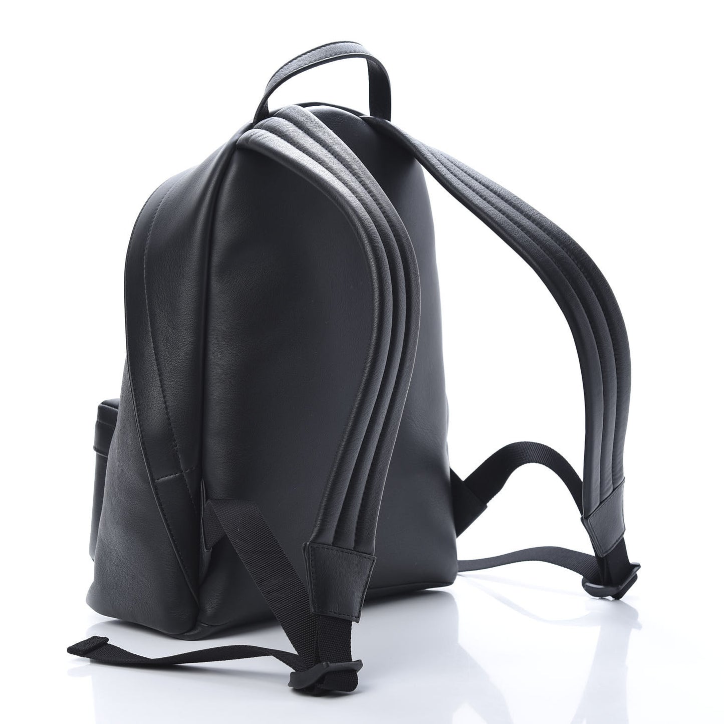 Smooth Calfskin Logo Small Everyday Backpack Black White