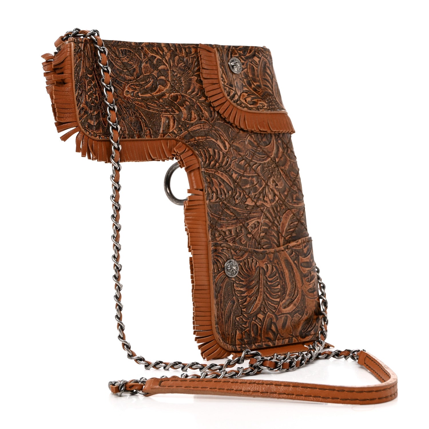 Chanel Calfskin Paris Dallas Holster Shoulder Bag Brown 3 of 8