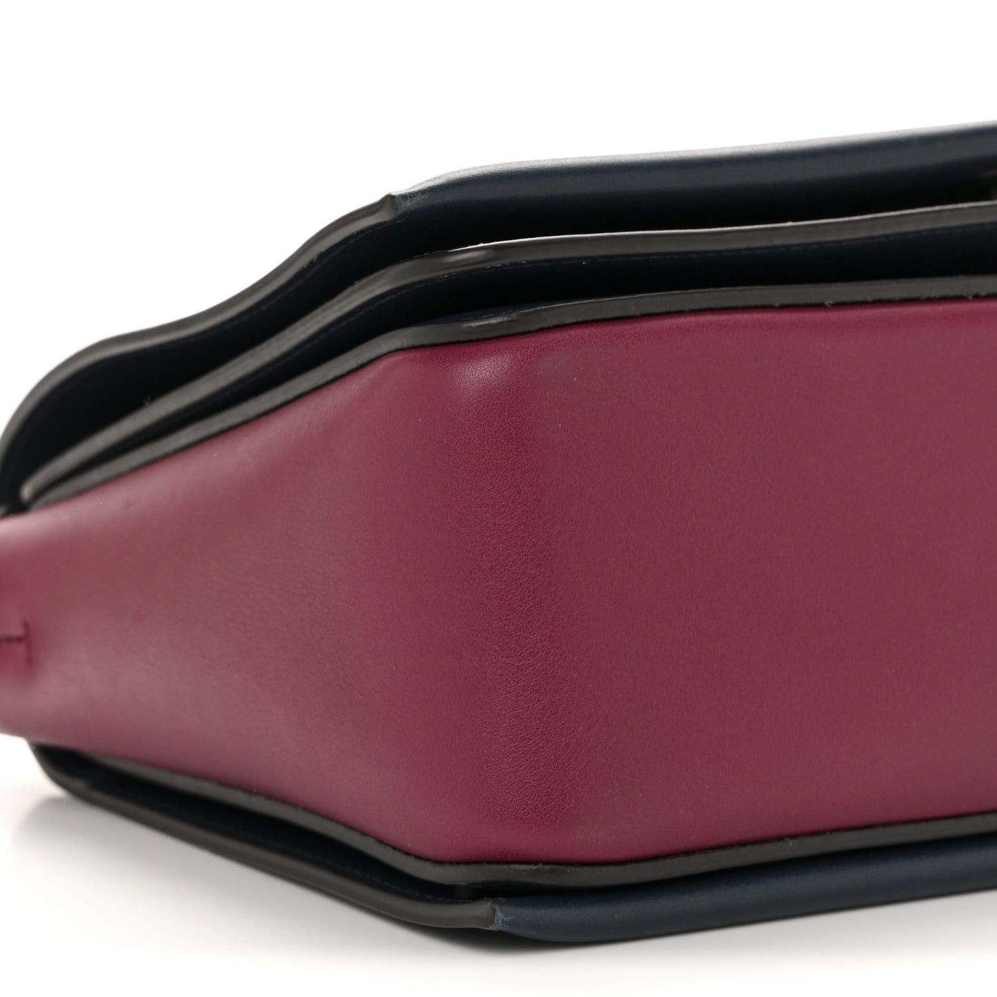 Shiny Smooth Calfskin Medium Frame Shoulder Bag Blue Purple