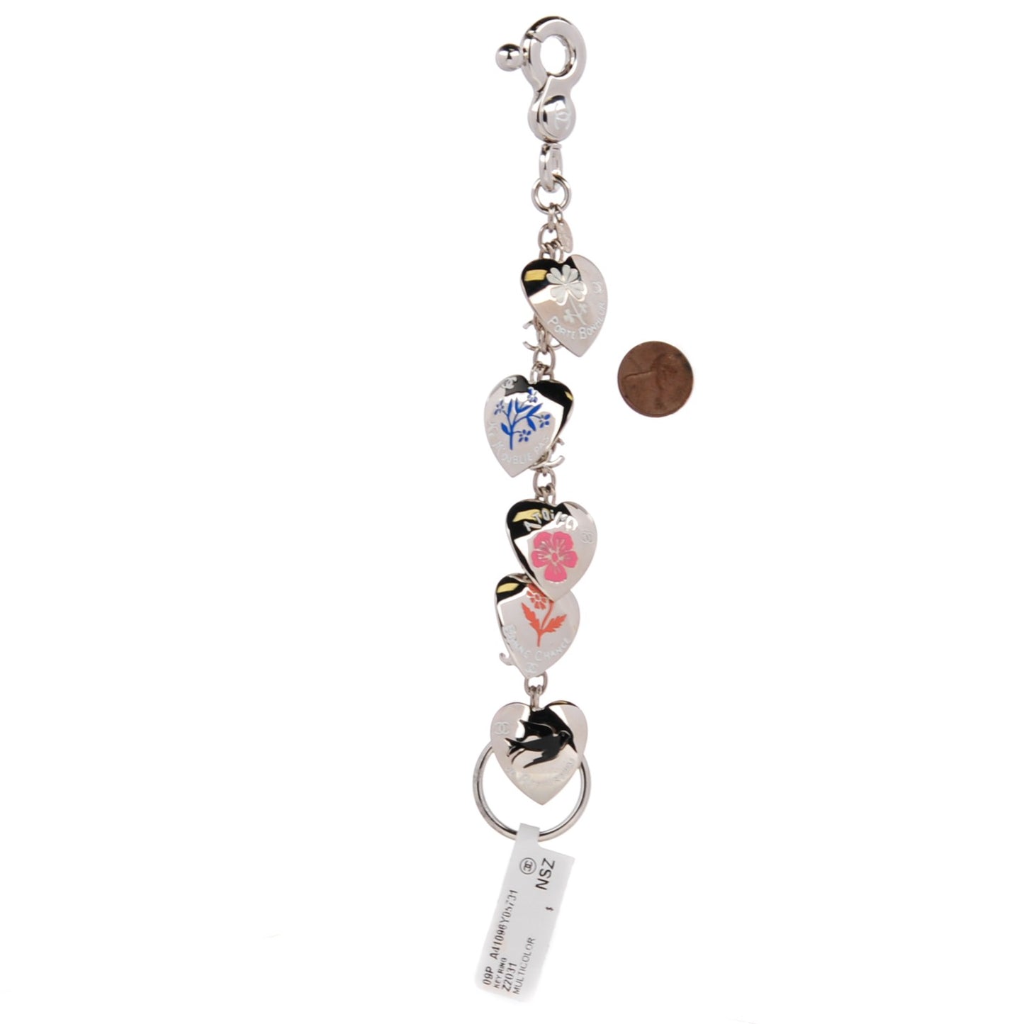 Valentine Charm Key Ring Silver