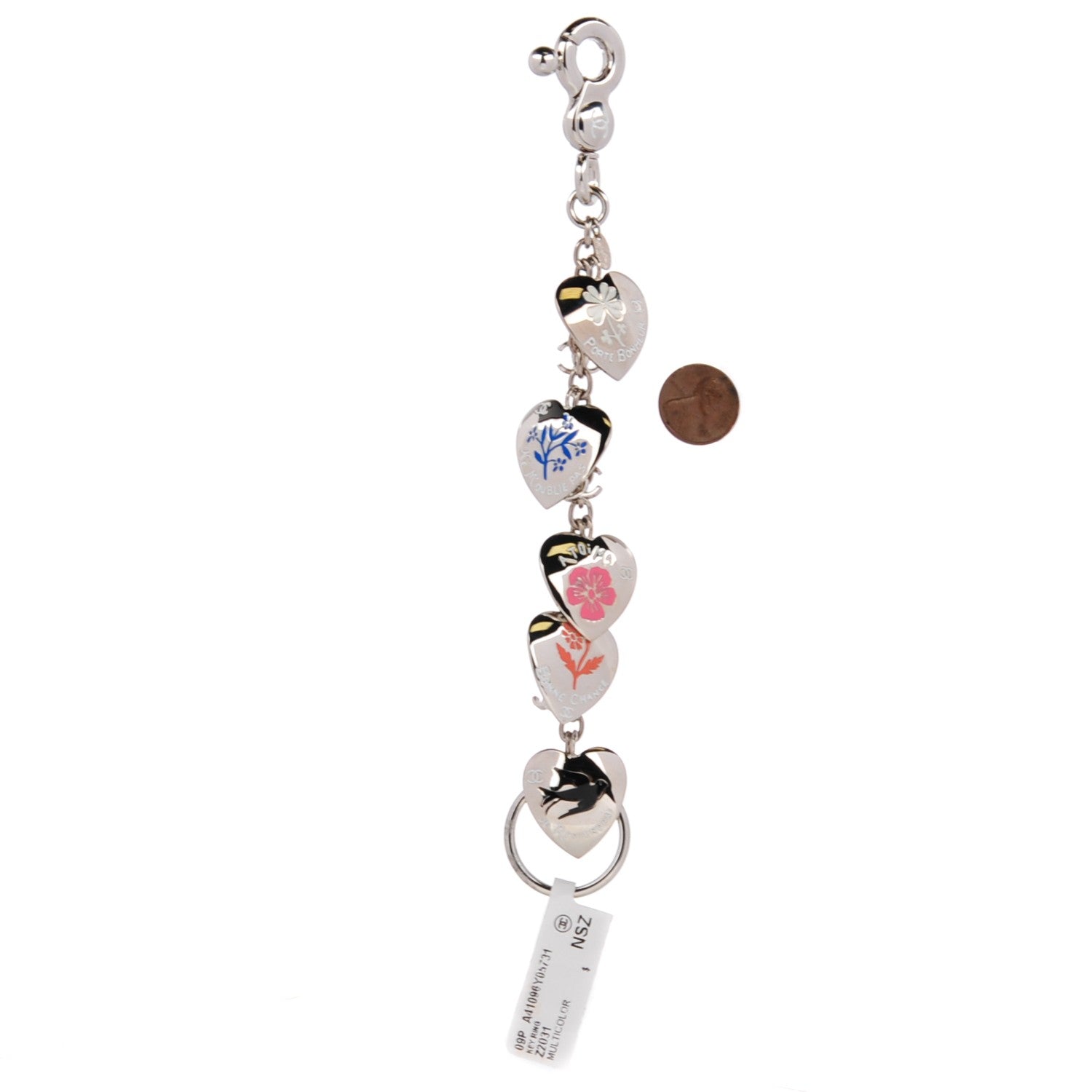Chanel Valentine Charm Key Ring Silver 2 of 3