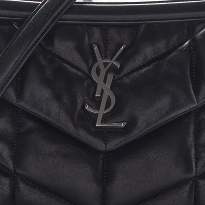 Saint Laurent Lambskin Quilted Small Loulou Puffer Monogram Chain Satchel Black 9 of 15