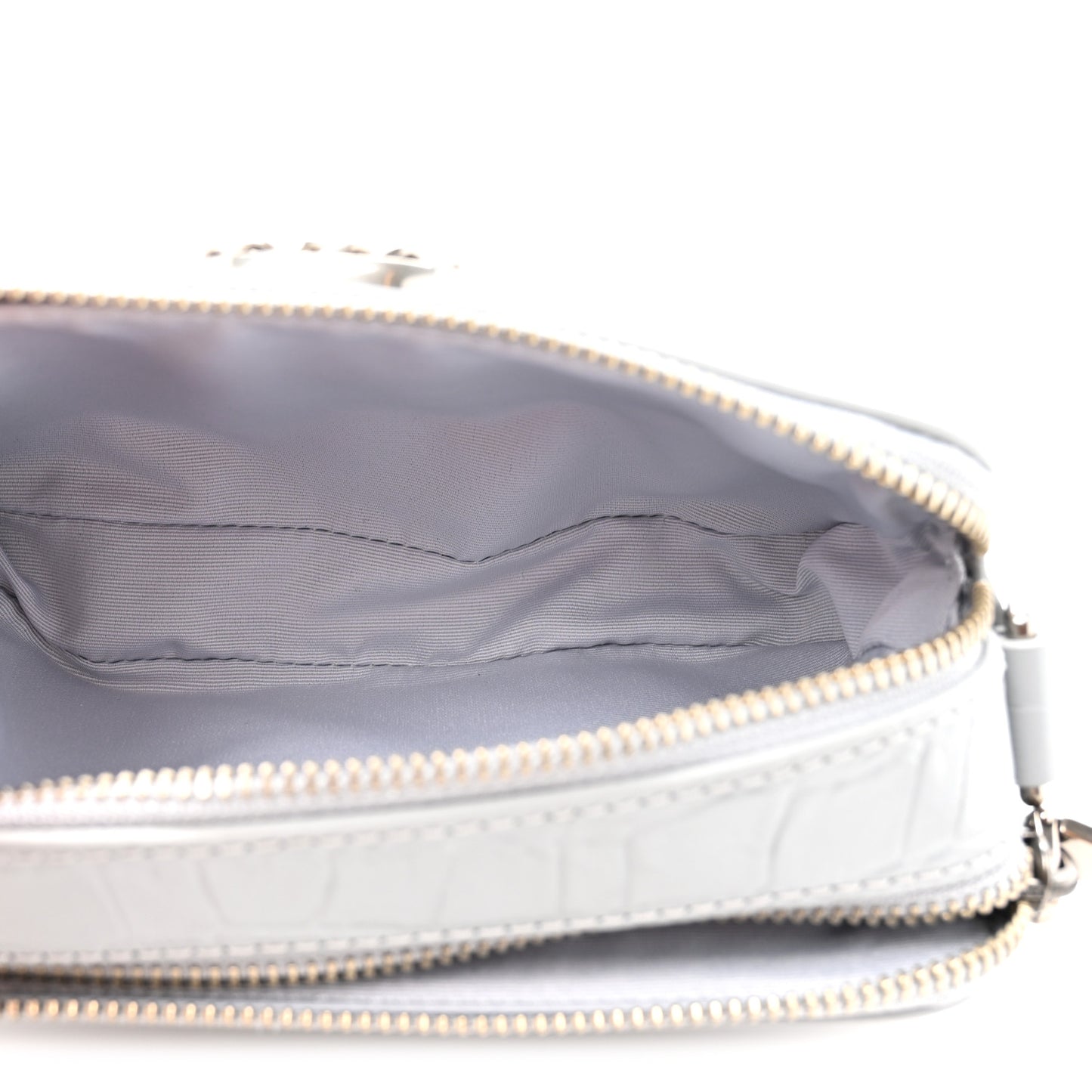 Calfskin Croc Embossed Snapshot Camera Bag Quarry