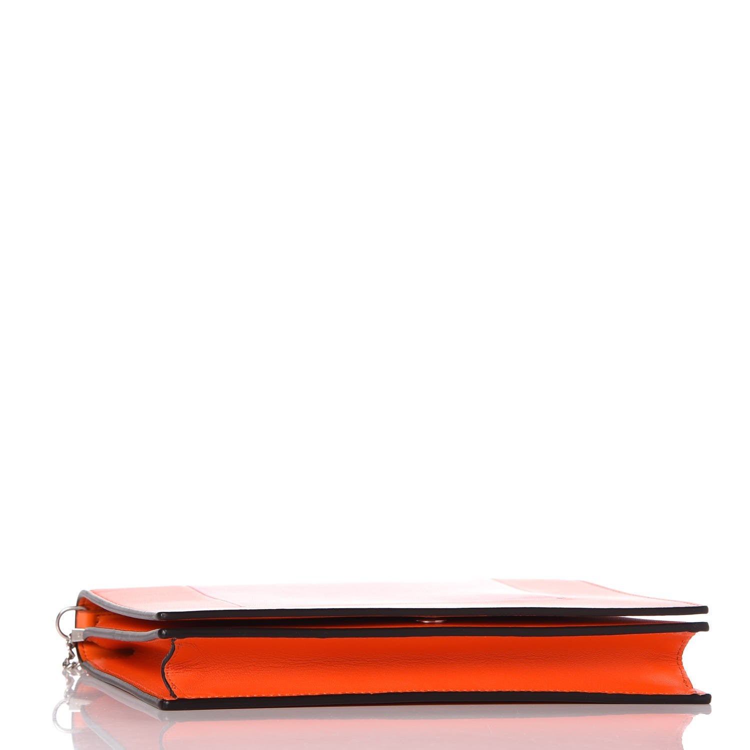Celine Smooth Lambskin Frame Evening Chain Clutch Steel Orange Flamingo 4 of 7