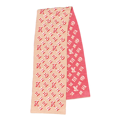 Louis Vuitton Wool 3D Monogram Scarf Beige 2 of 4