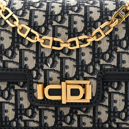 Christian Dior Oblique CD Lock Chain Flap Blue 10 of 12