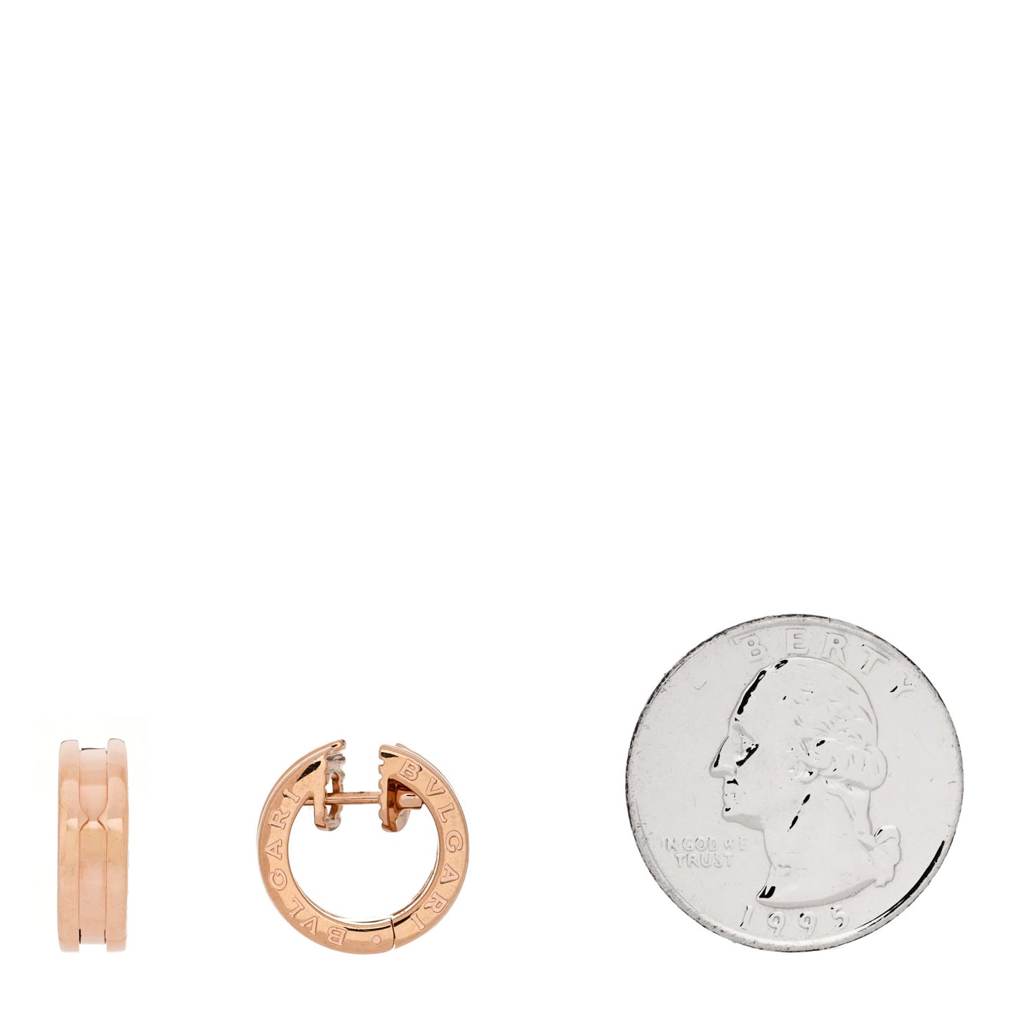 18K Rose Gold Small B.Zero1 Hoop Earrings
