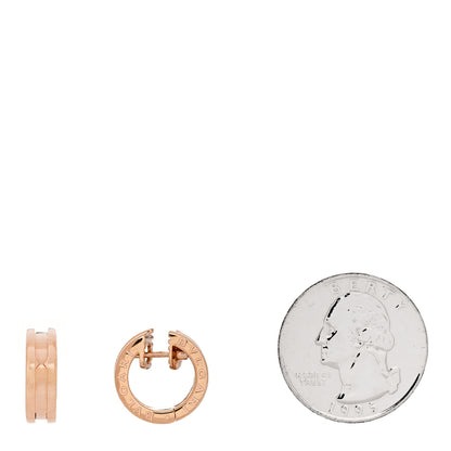 Bulgari 18K Rose Gold Small B.Zero1 Hoop Earrings 2 of 5