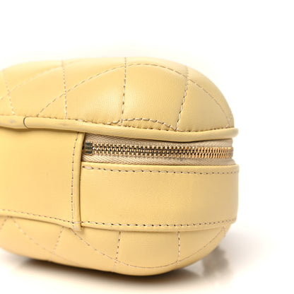 Chanel Lambskin Quilted CC Bubble Vanity Case With Chain Light Yellow 10 of 10