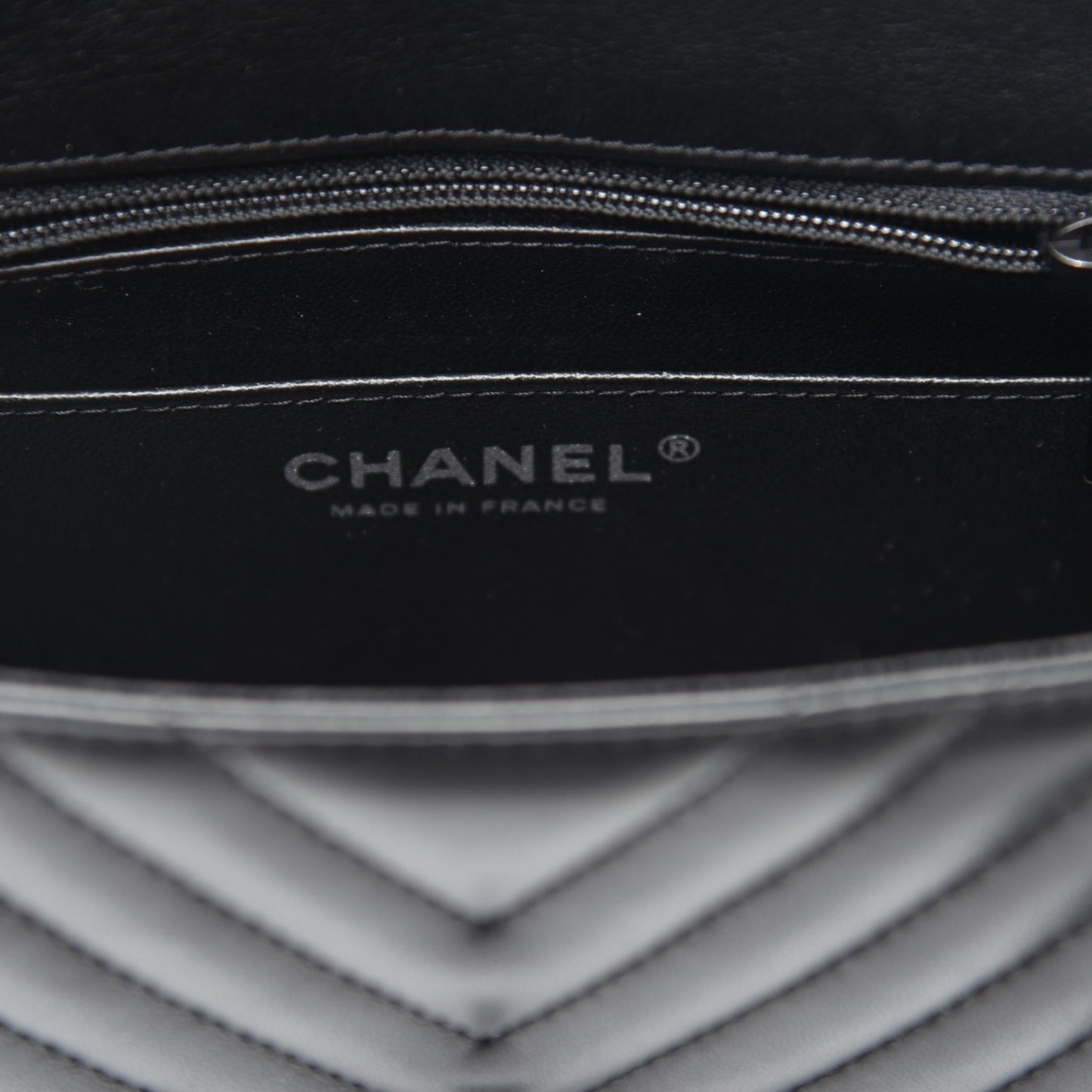Lambskin Chevron Quilted Mini Square Flap So Black