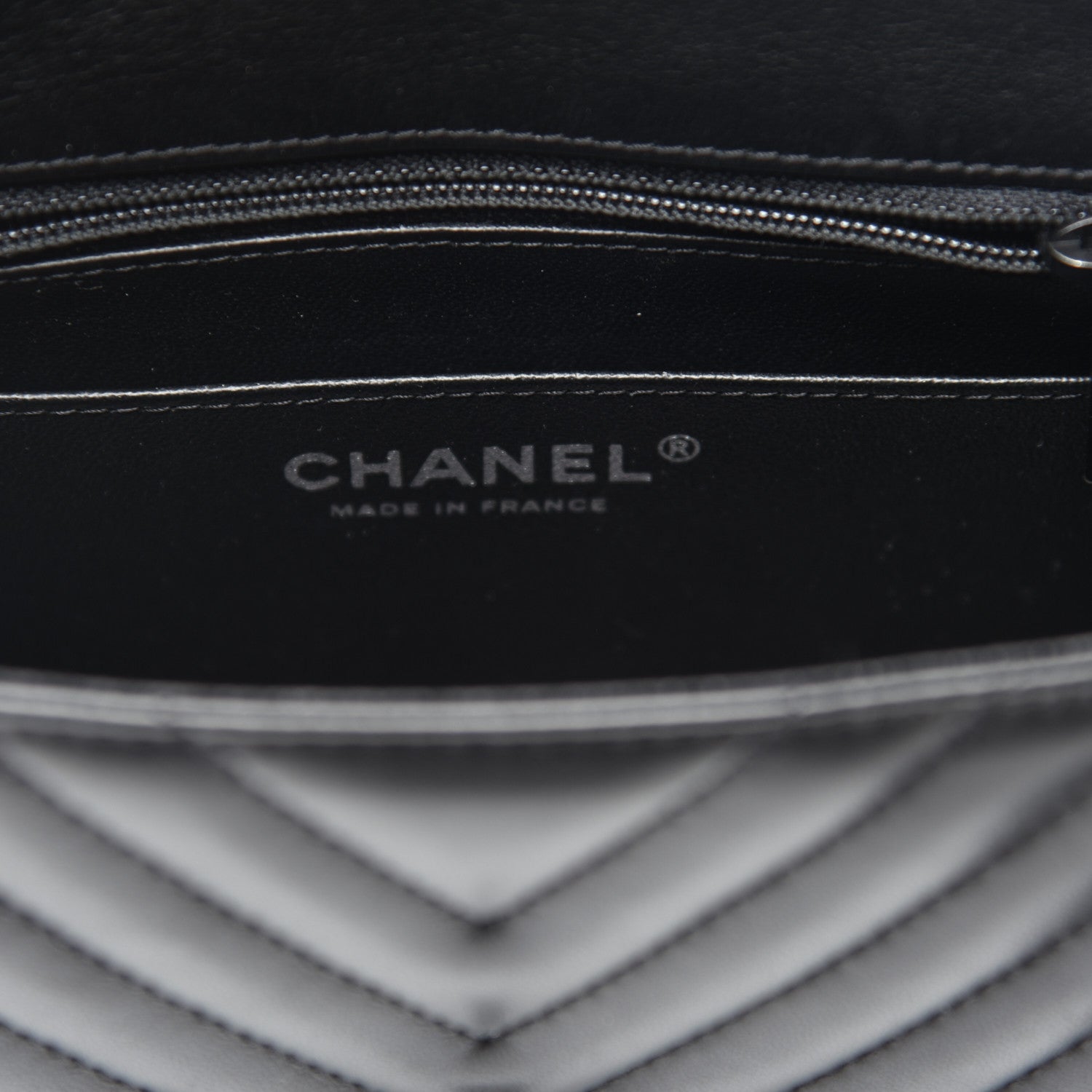 Chanel Lambskin Chevron Quilted Mini Square Flap So Black 8 of 13