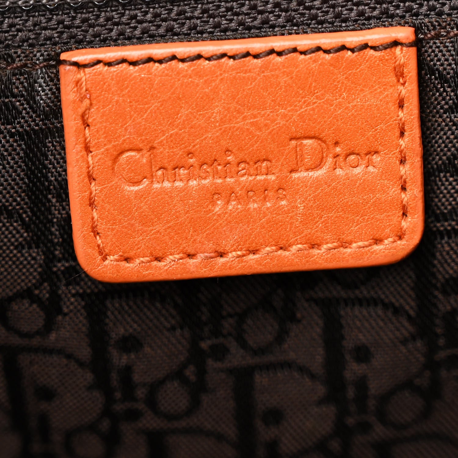 Christian Dior Grained Calfskin Frame Satchel Orange 6 of 11