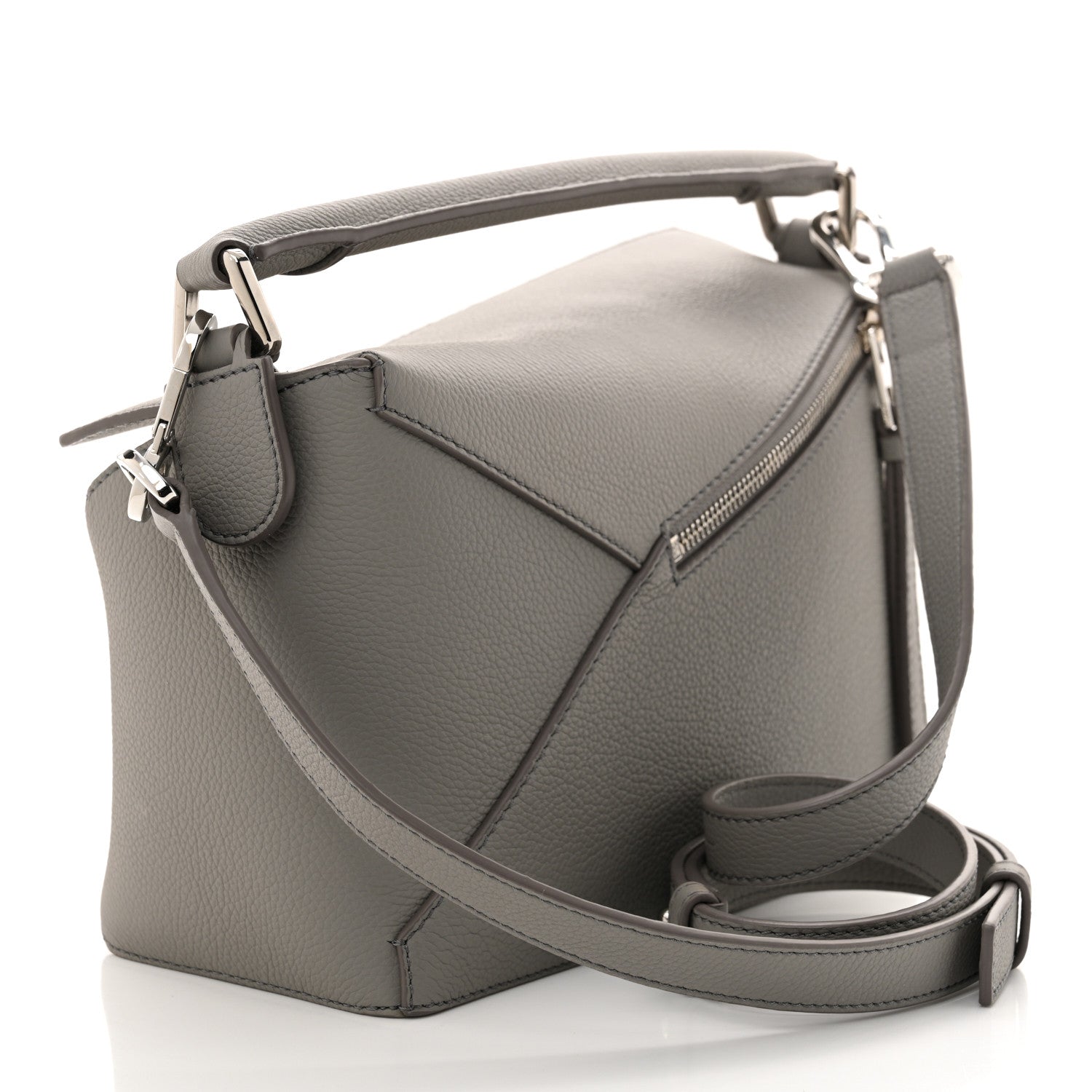 Loewe Soft Grained Calfskin Small Puzzle Edge Bag Pearl Grey 3 of 10