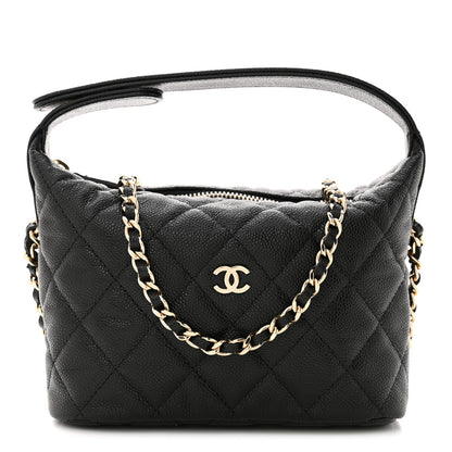 Chanel Caviar Quilted Hobo Clutch With Chain Black 1 of 10