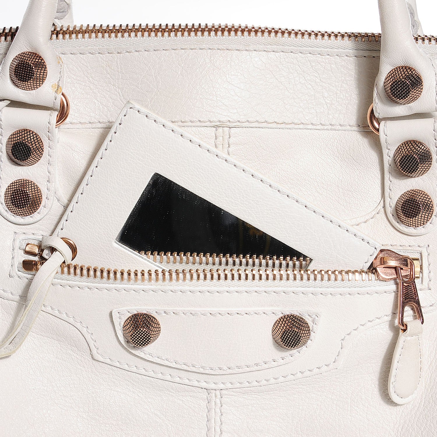 Balenciaga Agneau Giant 12 Rose Gold Hardware Work White Light 10 of 13