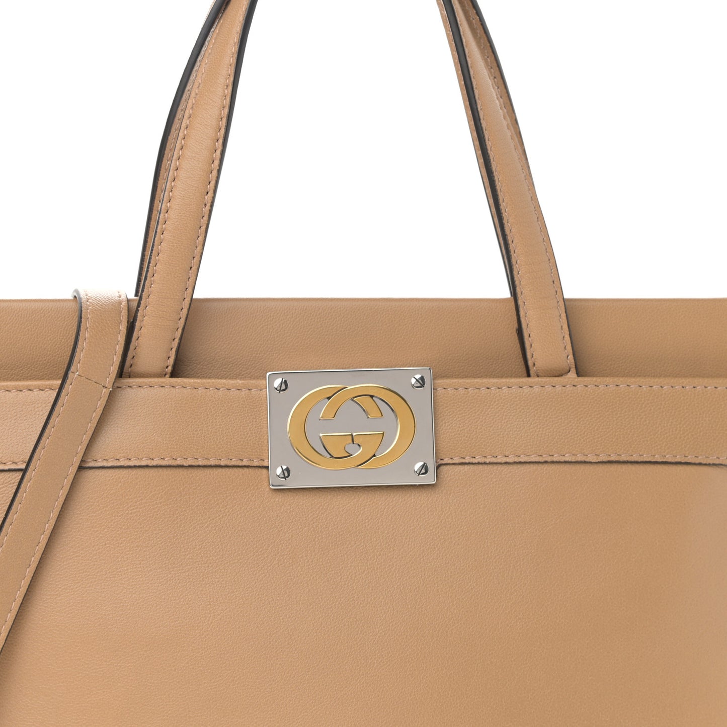 Lambskin Small Linea Matisse Top Handle Bag Natural Tan