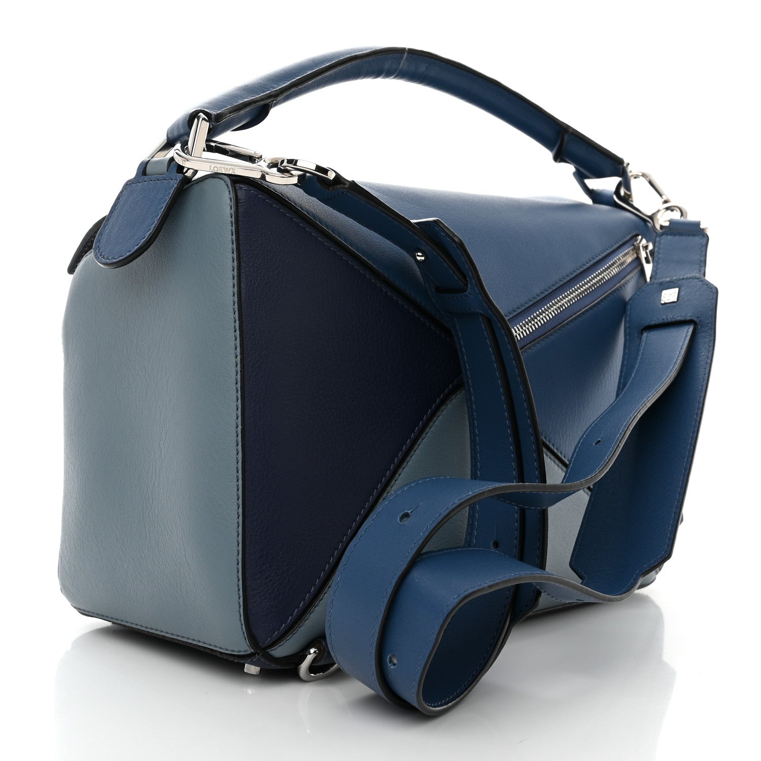 Loewe Calfskin Medium Puzzle Bag Marine Stone Steel Blue 3 of 10