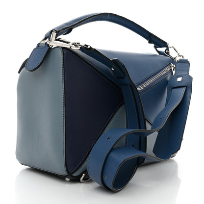 Loewe Calfskin Medium Puzzle Bag Marine Stone Steel Blue 3 of 10