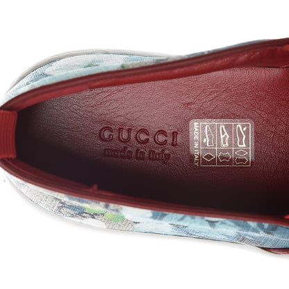 Gucci GG Supreme Monogram Blooms Womens Slip On Sneakers 38 Beige Blue Navy Red 6 of 10
