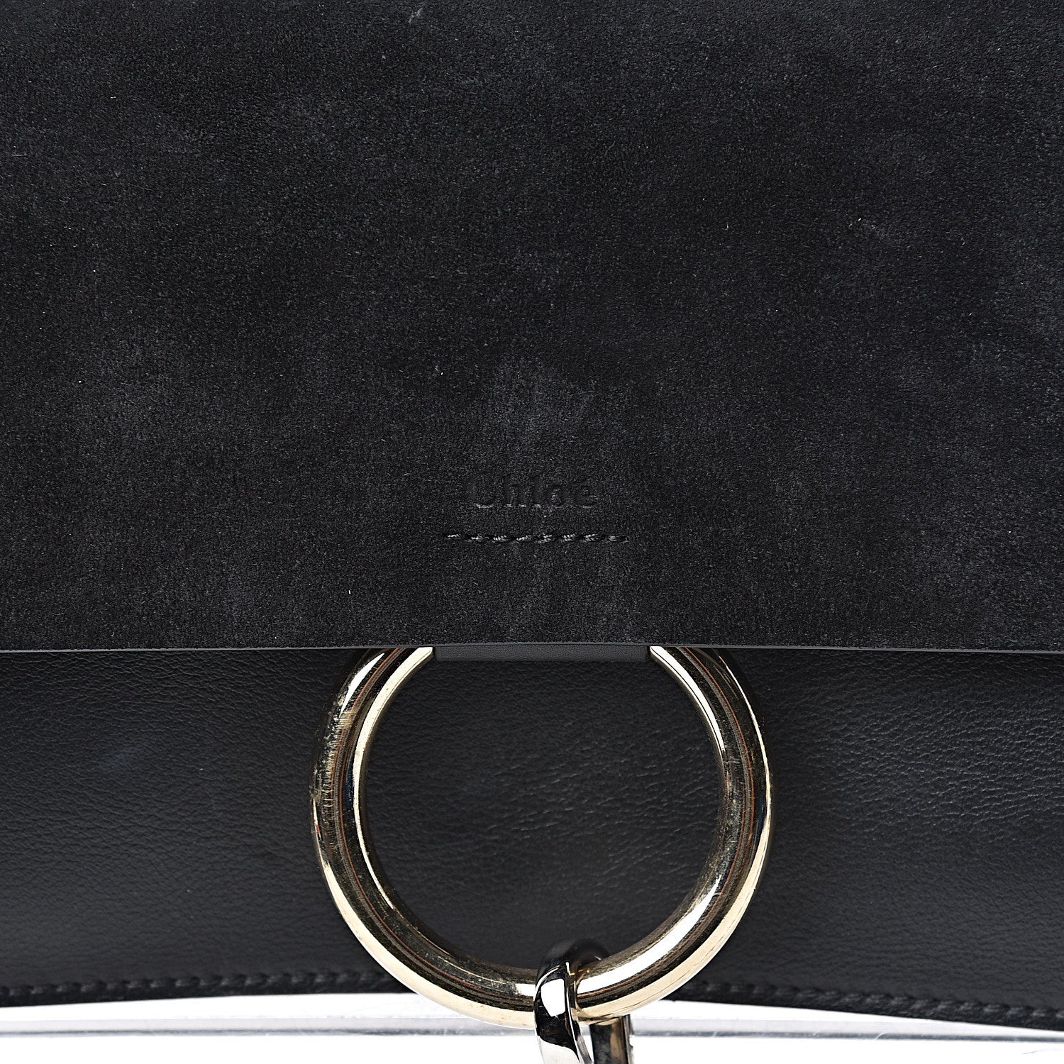 Chloe Suede Calfskin Small Faye Shoulder Bag Black 10 of 10