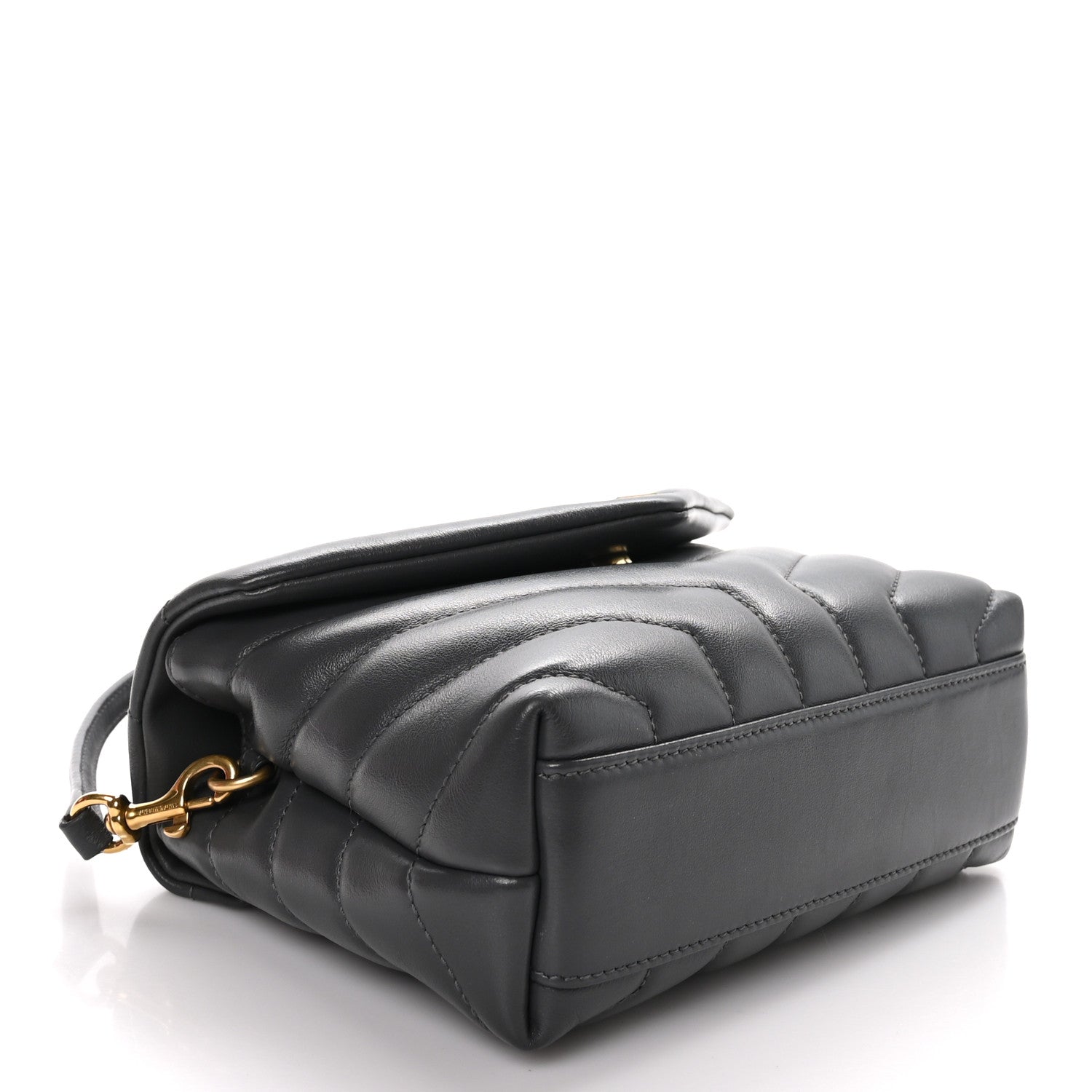 Saint Laurent Calfskin Y Quilted Monogram Toy Loulou Crossbody Bag Storm 4 of 10