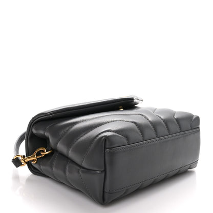 Saint Laurent Calfskin Y Quilted Monogram Toy Loulou Crossbody Bag Storm 4 of 10