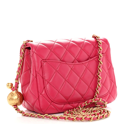 Chanel Lambskin Quilted Mini Pearl Crush Flap Fuchsia 3 of 10