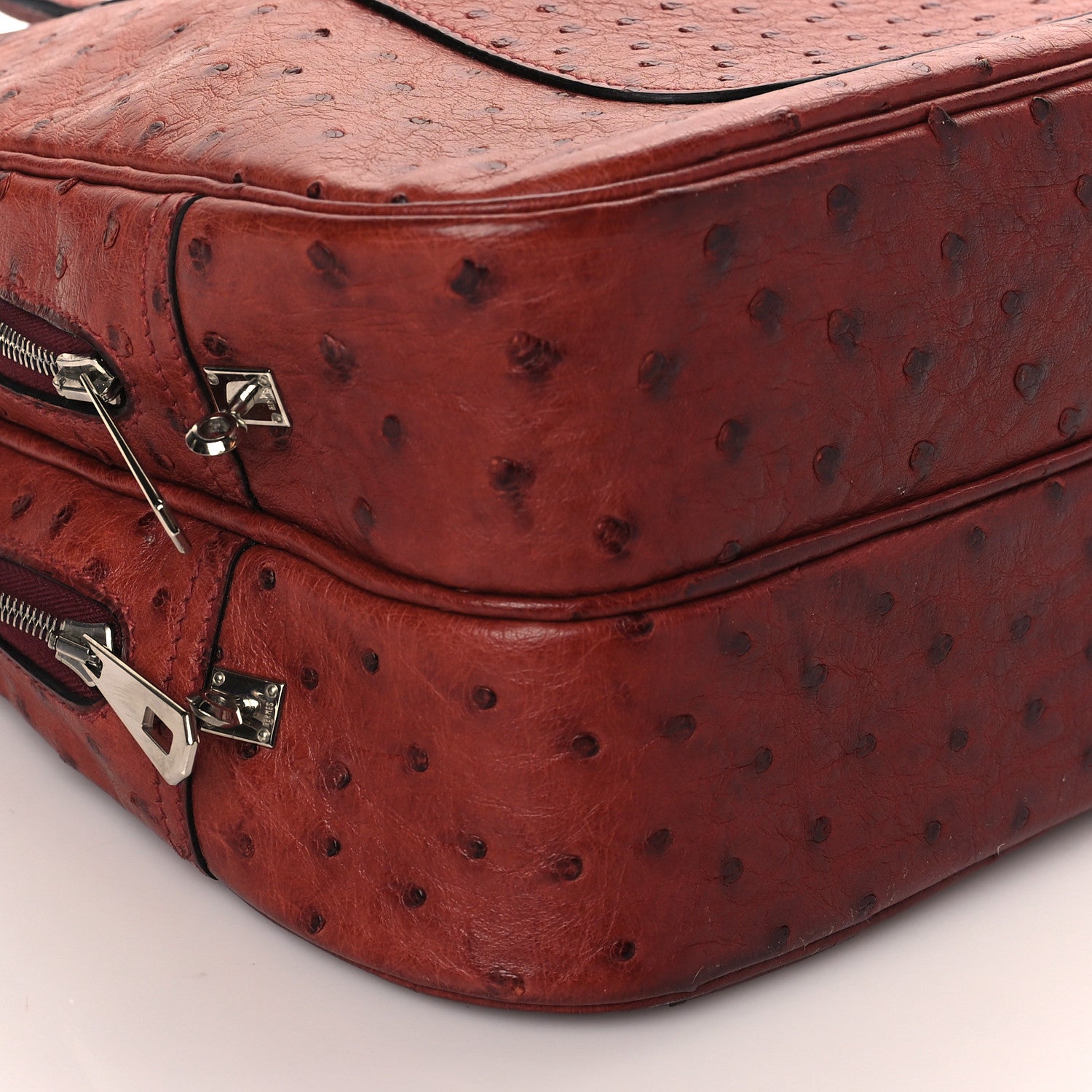 Hermes Ostrich Doha Maroon 9 of 10