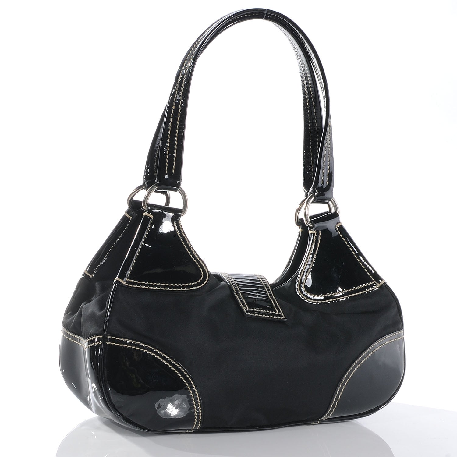 Prada Tessuto Nylon Shoulder Bag Black 3 of 9
