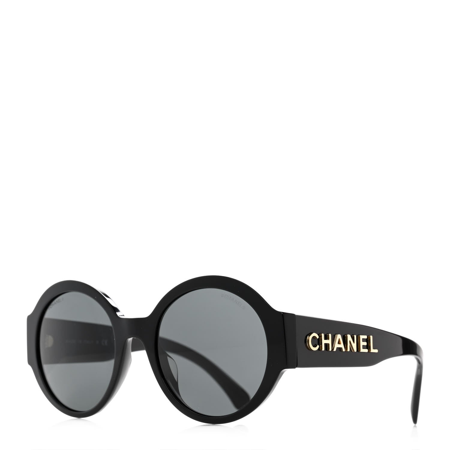 Chanel Acetate Round Sunglasses 5410 Black 1 of 8