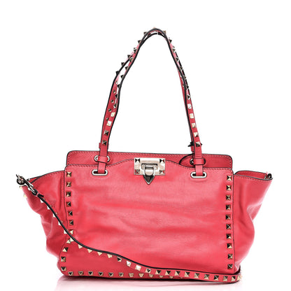 Valentino Garavani Vitello Small Rockstud Tote Deep Rose 1 of 9
