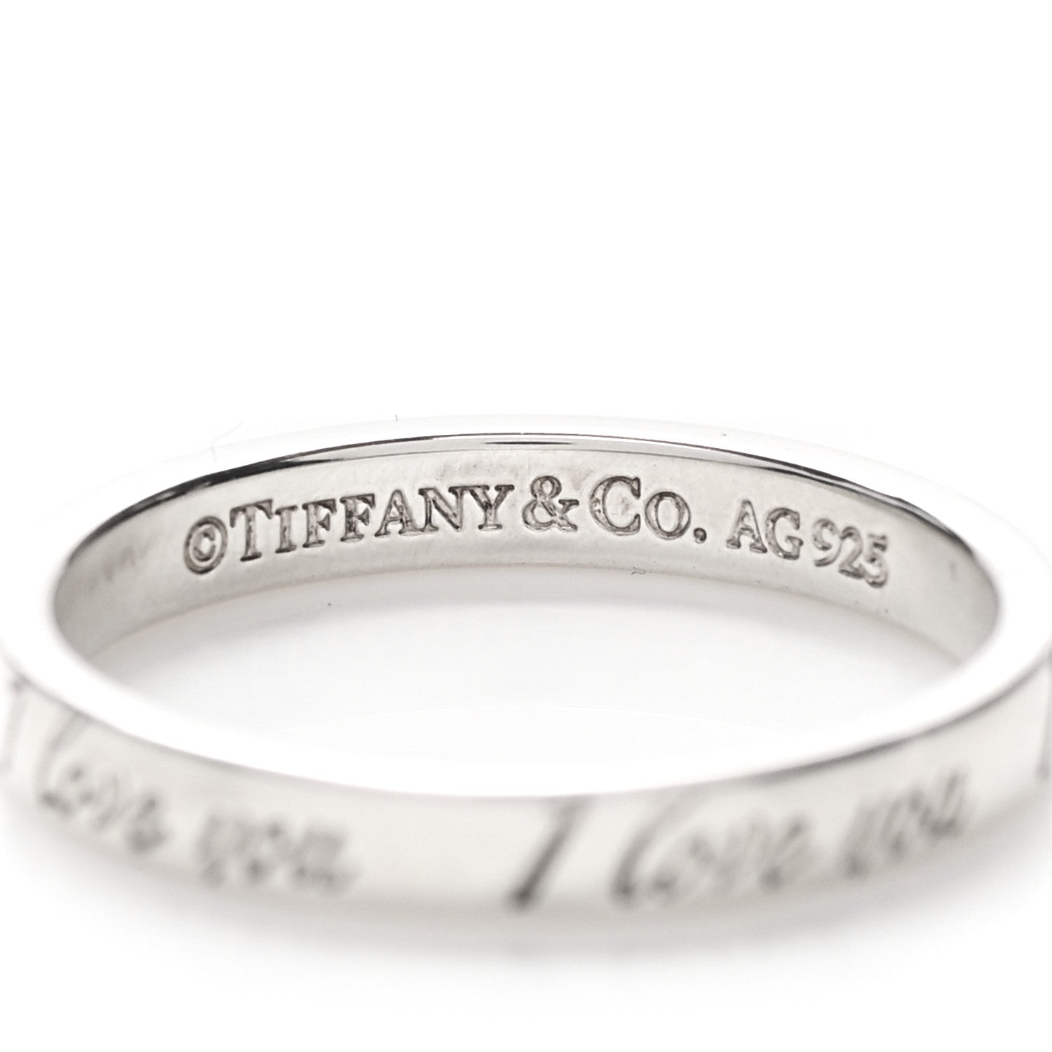 Tiffany Sterling Silver I Love You Band Ring 53 6.5 4 of 5