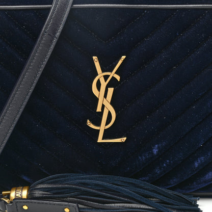 Saint Laurent Velvet Matelasse Monogram Lou Camera Bag Navy 8 of 10
