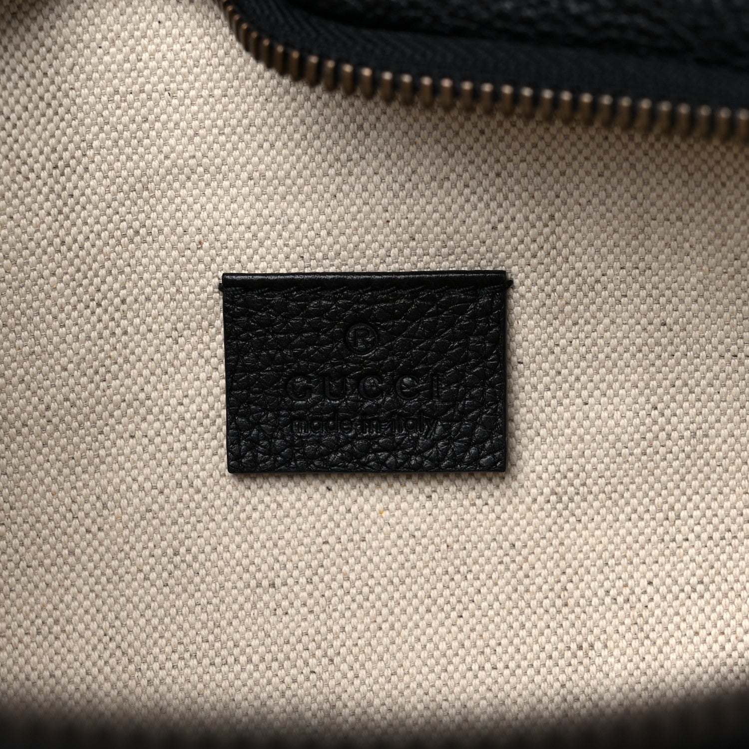 Gucci Grained Calfskin Logo Belt Bag Black 6 of 9