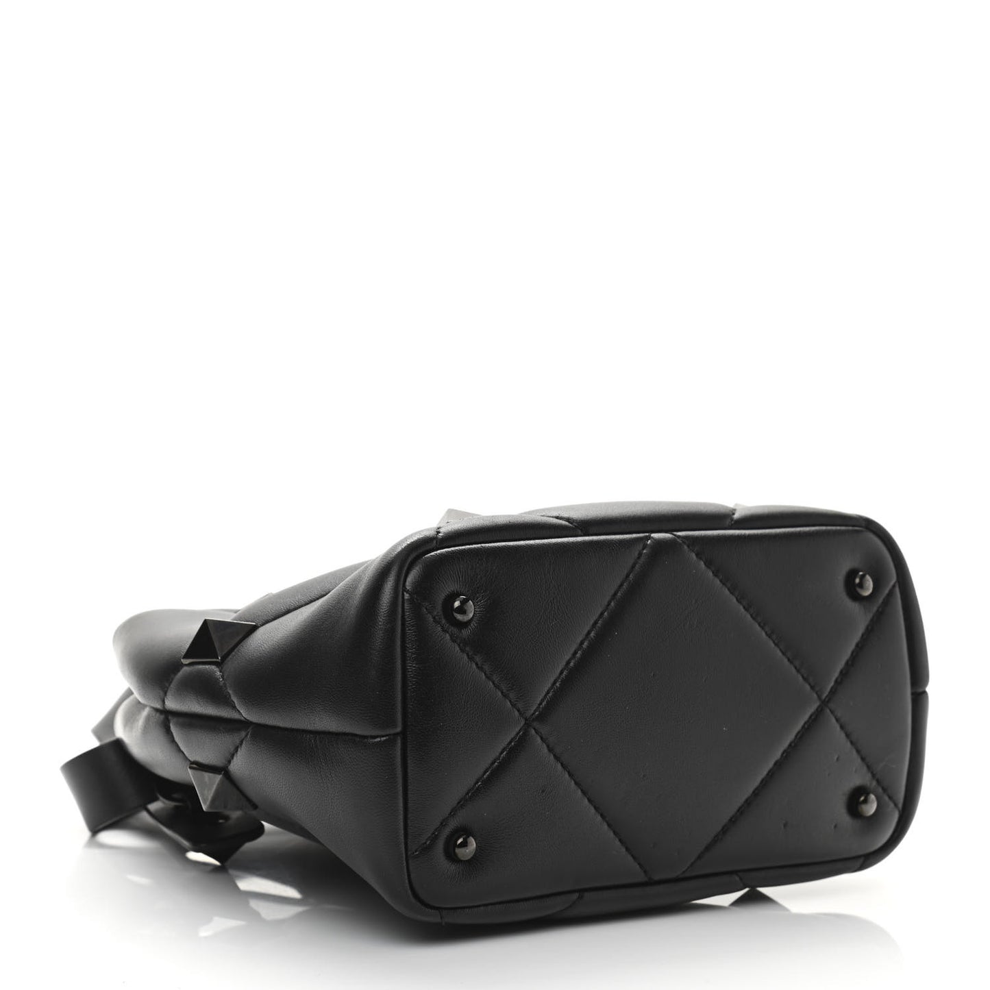 Nappa Monochrome Small Roman Stud The Handle Bag Black